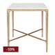 Heston Marble Square Side Table - Brass