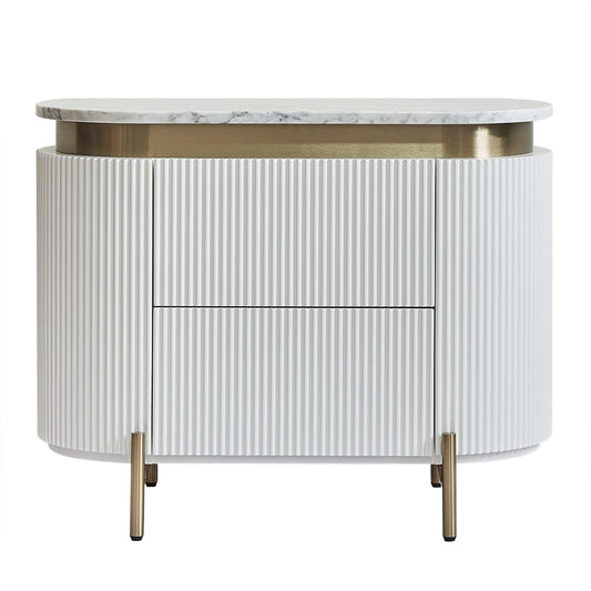 Demarco 76x60cm Bedside Table - White