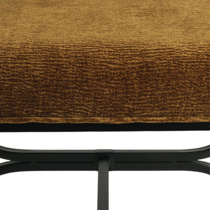 Novak Black Iron Stool -  Butterscotch