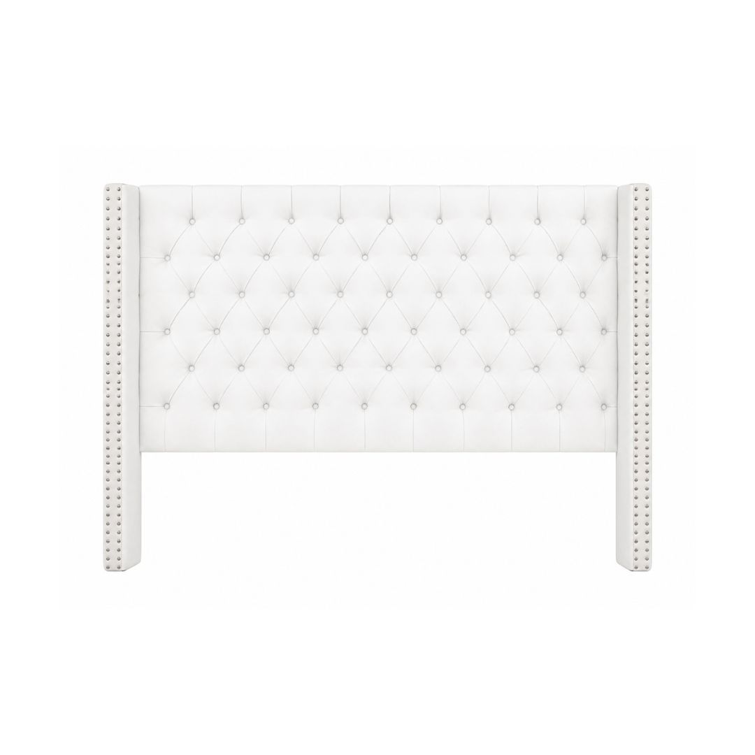 Salamanca Queen Bedhead - White Velvet - OUTLET NSW