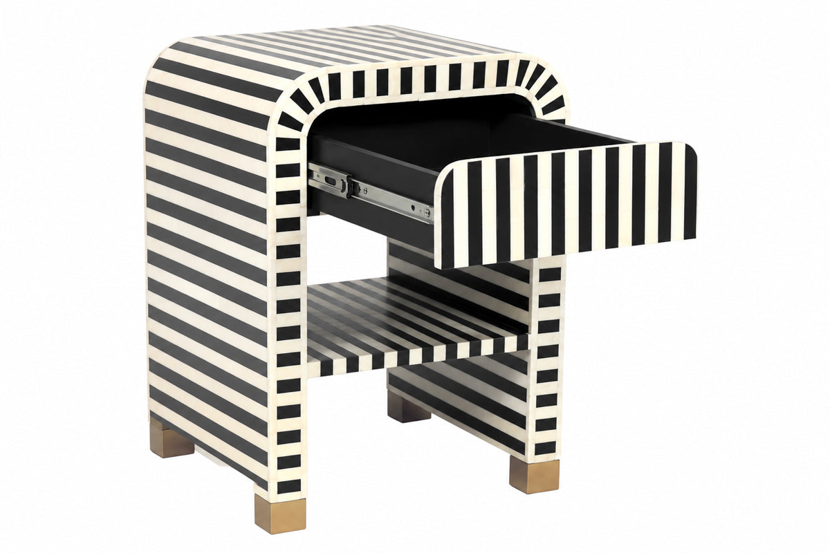 Makayla 40x60cm Bedside Table - Black