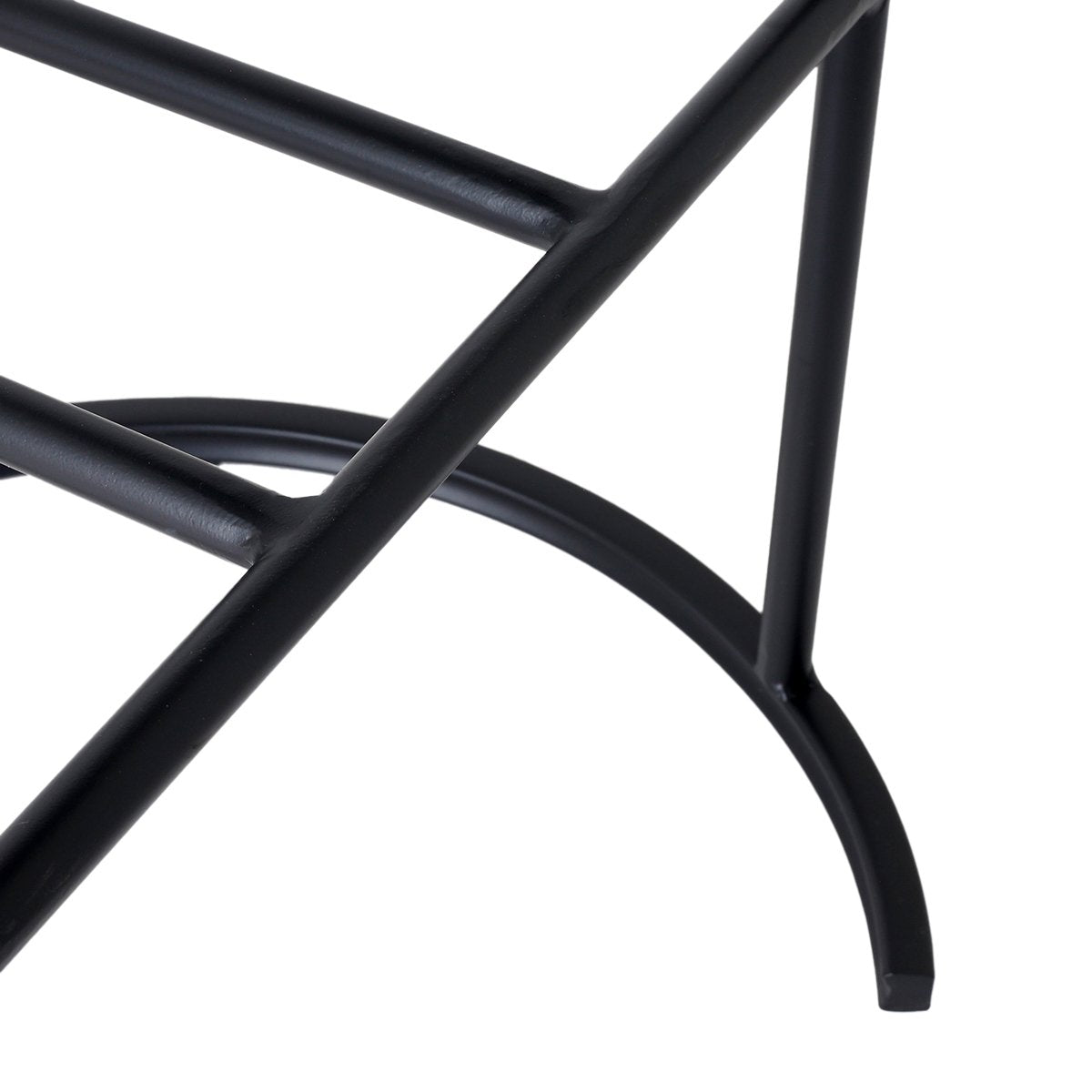 Blackley Black Iron Bar Stool - Natural Linen