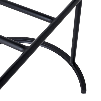 Blackley Black Iron Bar Stool - Natural Linen