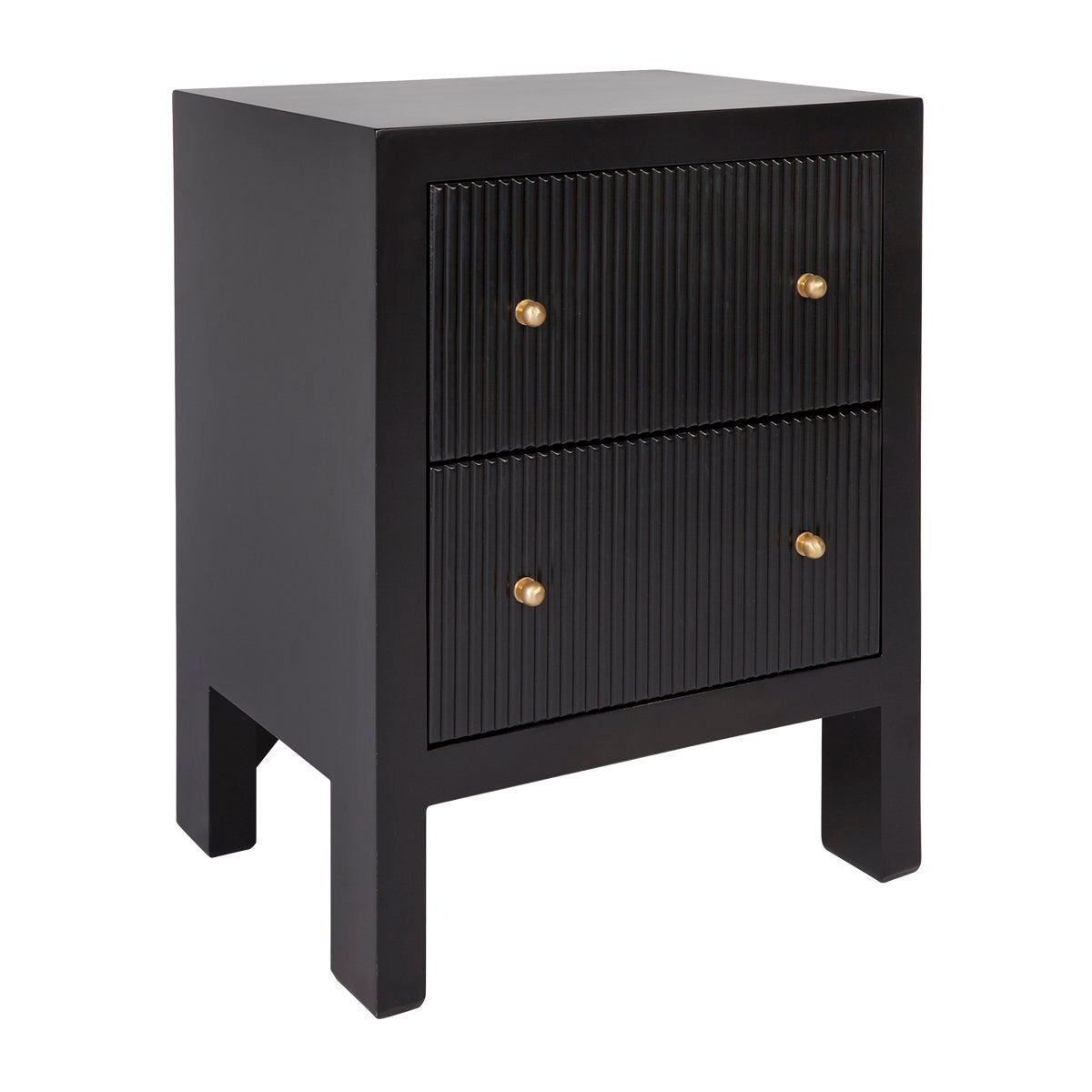 Ariana Bedside Table - Small Black Set of 2