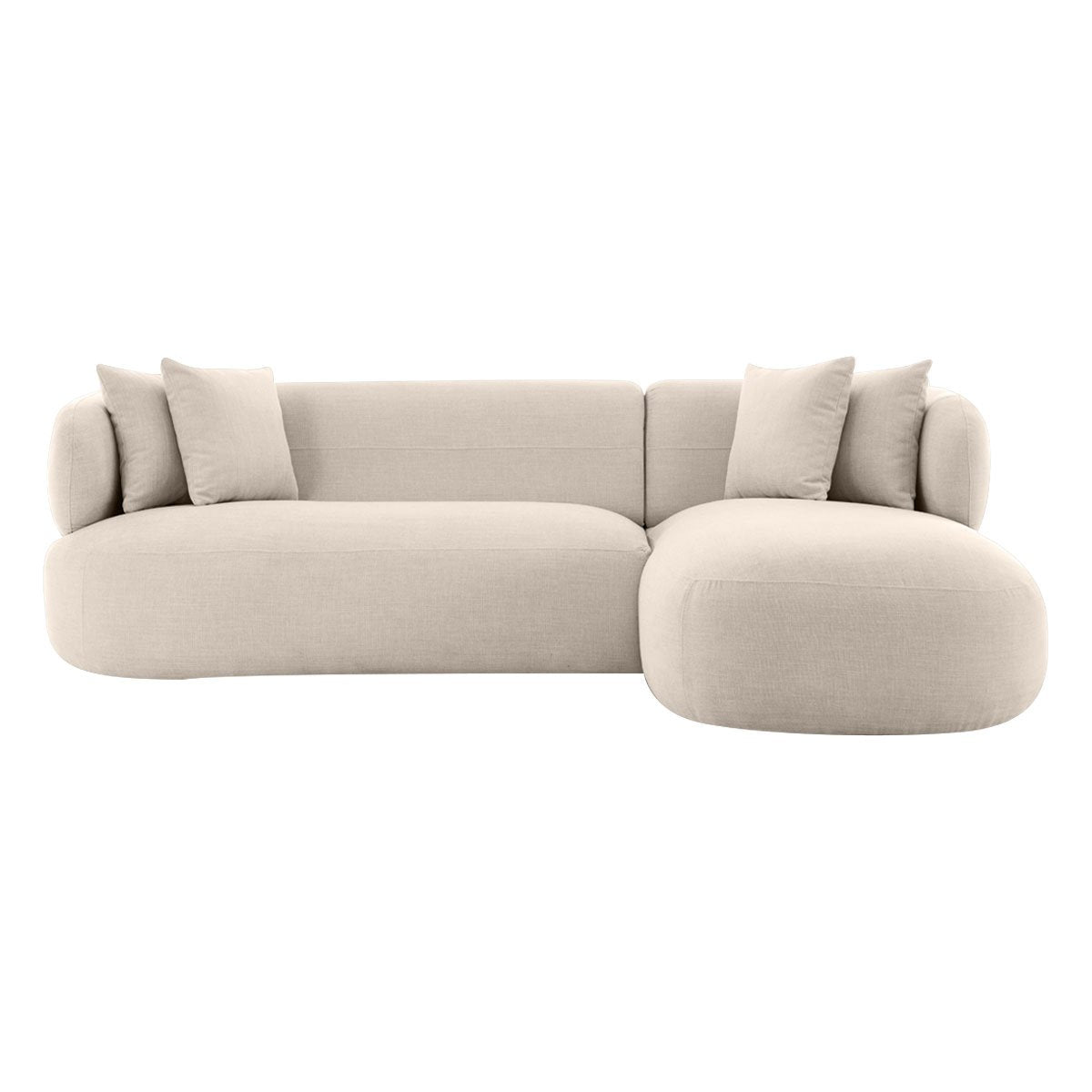 Greenwich Modular 3 Seater Sofa w Right Chaise - Natural Chenille