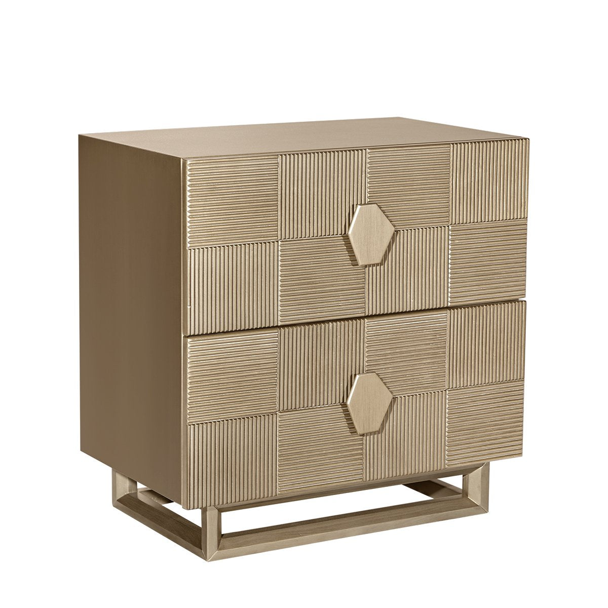 Alton 65x65cm Bedside Table - Antique Gold