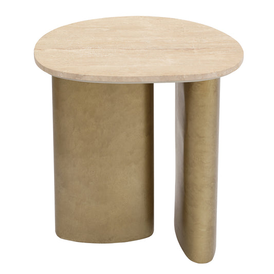 Audrey Large Side Table - Travertine ** Offline pending re-order