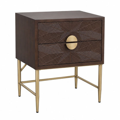 Beatrice 65x65cm Bedside Table - Espresso - OUTLET NSW