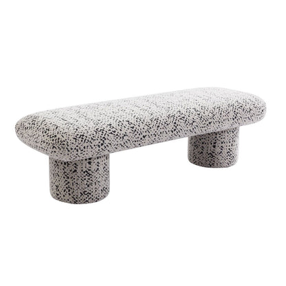 Eleanor Bench Ottoman - Charcoal Jacquard