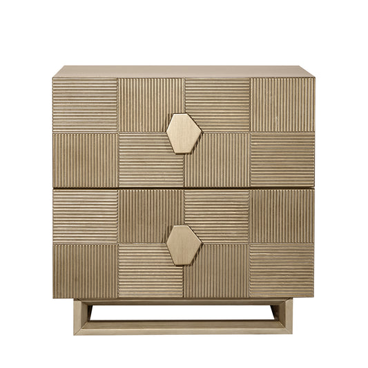 Alton 65x65cm Bedside Table - Antique Gold - OUTLET NSW