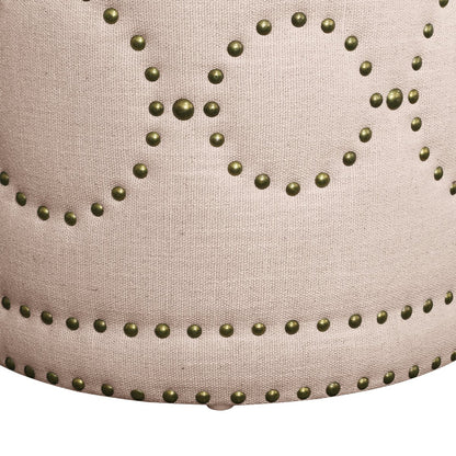Bradshaw Round Storage Stool - Fawn Linen – view 5