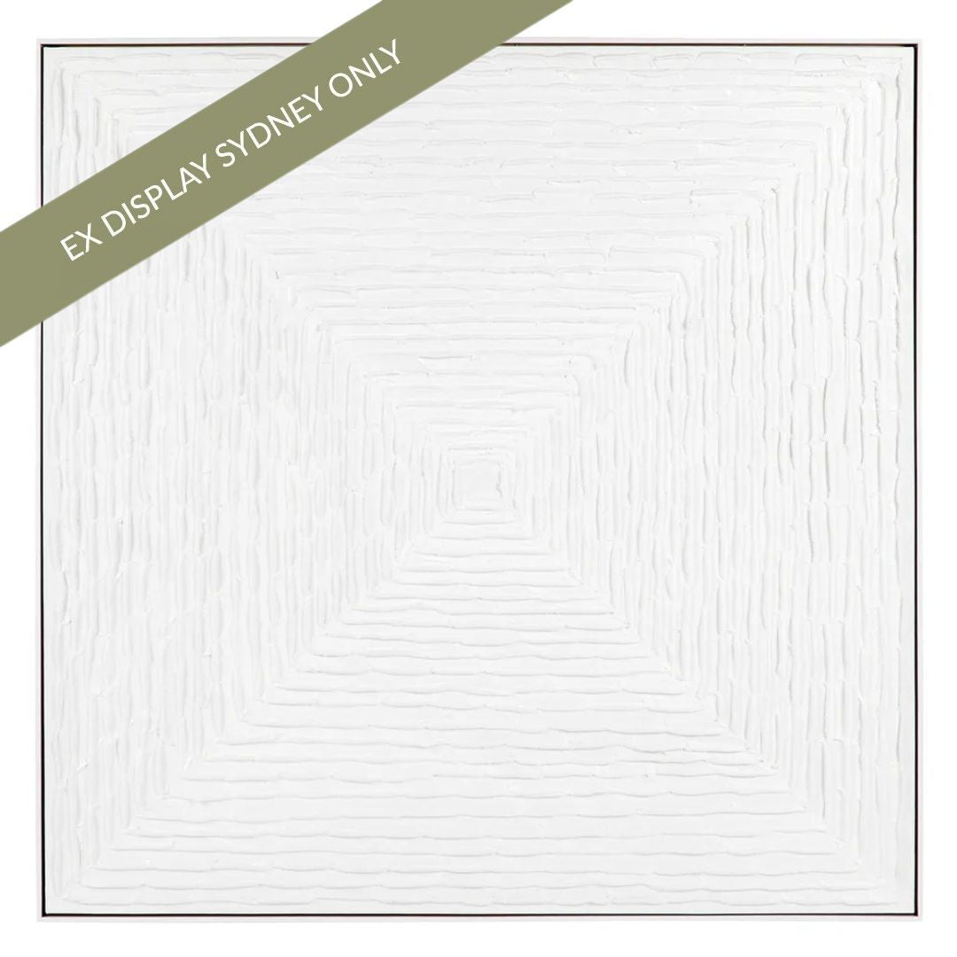 White Vortex Oil On Canvas Painting - Large - OUTLET NSW
