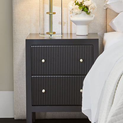Ariana 50x65cm Bedside Table - Black