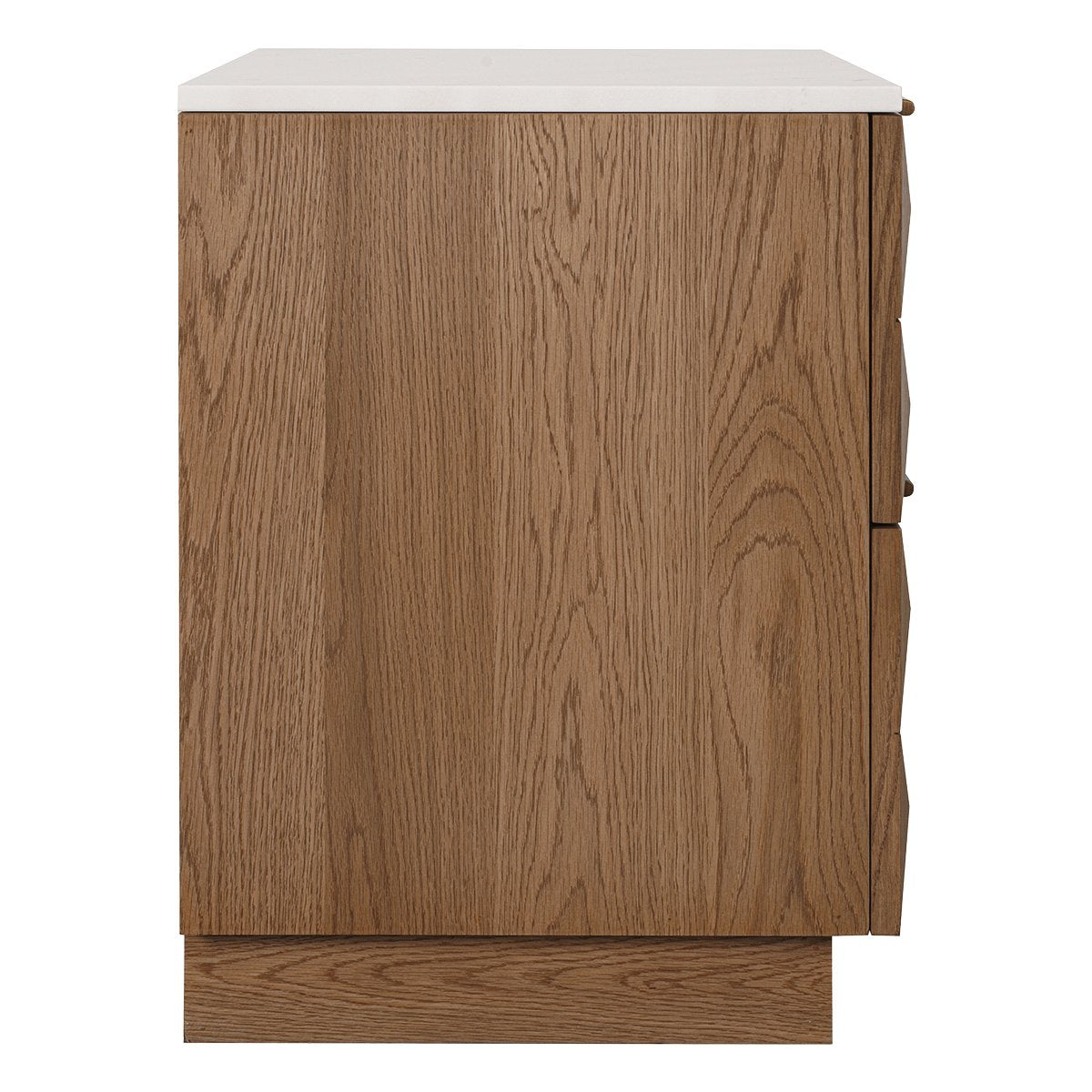 Benedict Walnut Bedside Table - White Marble