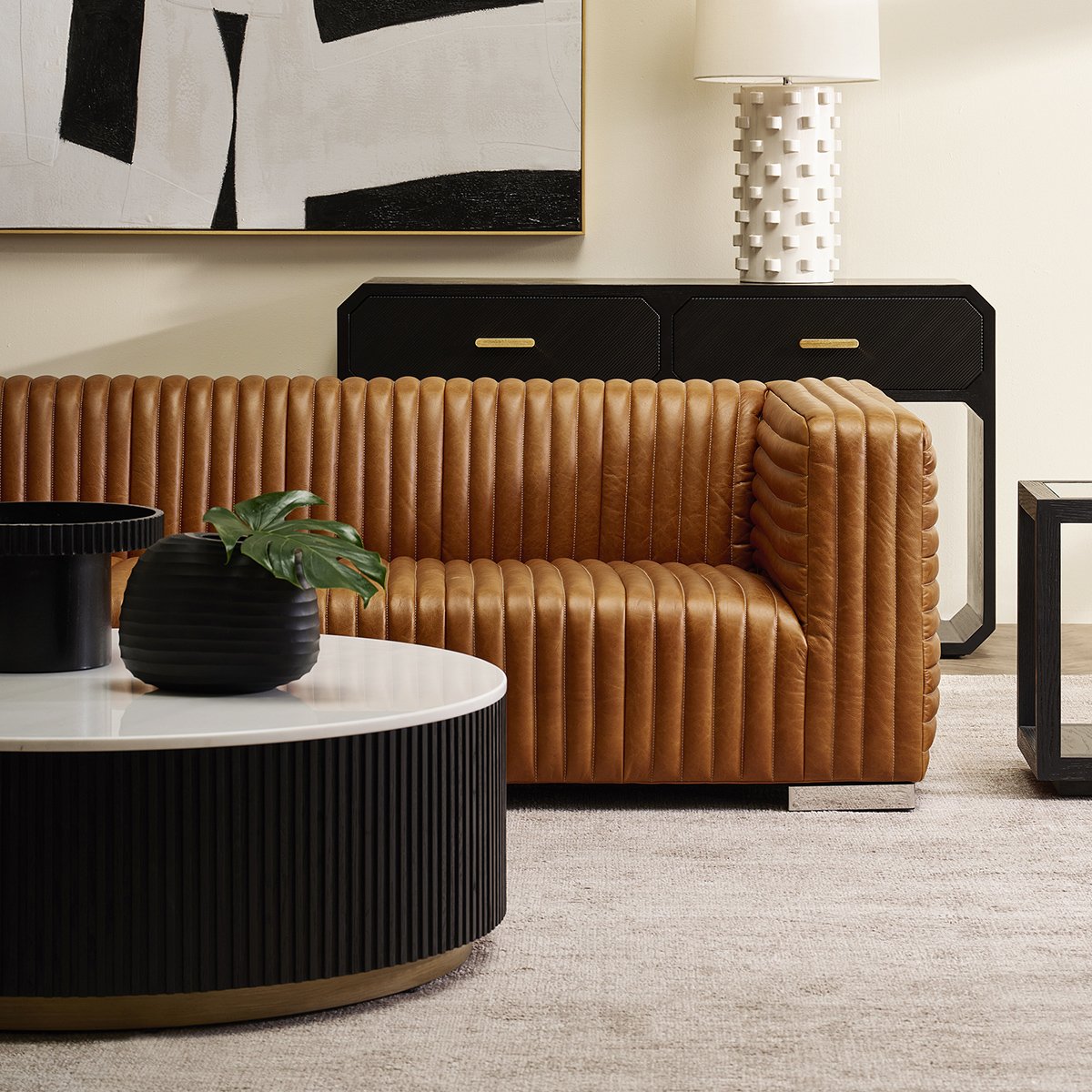 Mason Round Coffee Table - Large Black