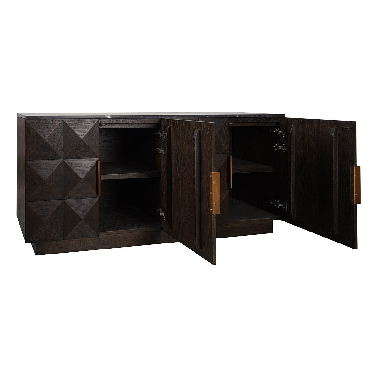 Benedict Smoked Oak Buffet - Black Marble