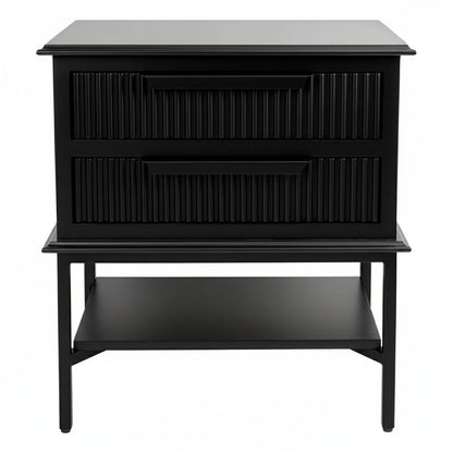 Aimee 55x60cm Bedside Table - All Black