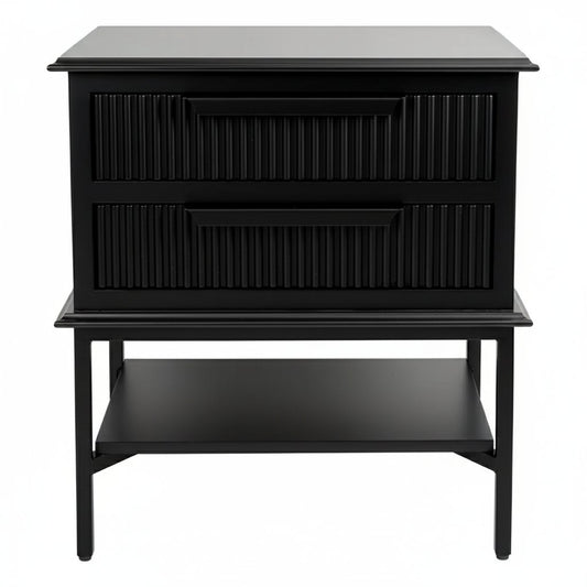 Aimee 55x60cm Bedside Table - All Black