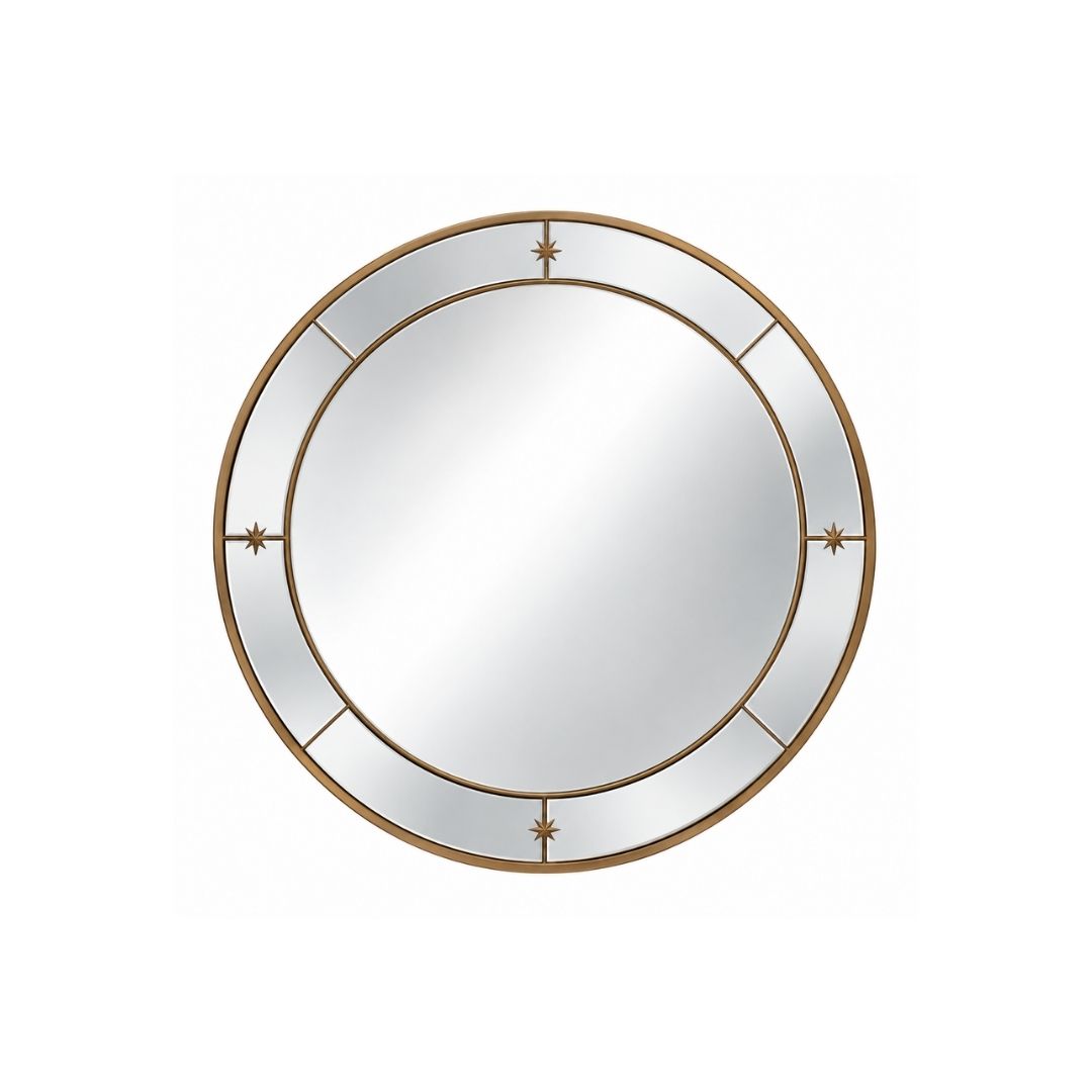 Constance 100x100cm Round Wall Mirror - Antique Gold - OUTLET NSW