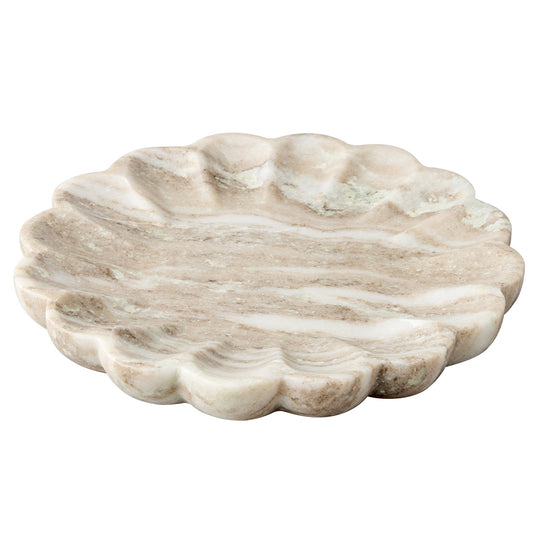 Stellar Marble Round Tray - Beige