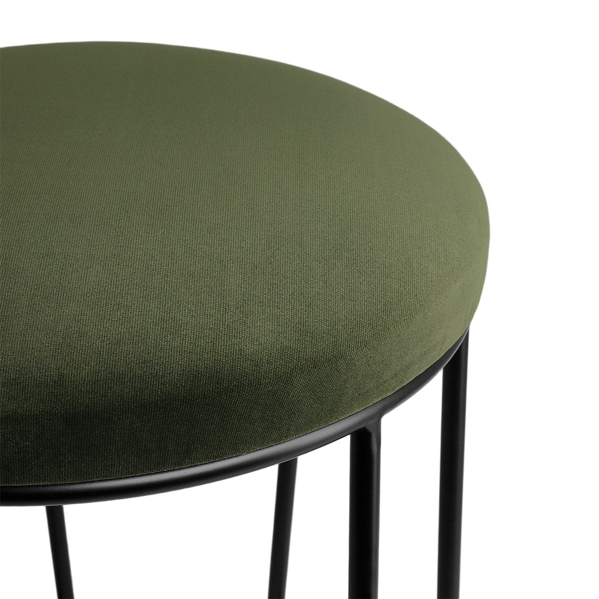 Aiden Black Steel Kitchen Stool - Moss Velvet