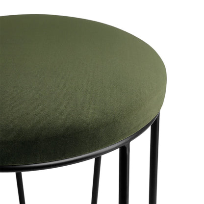 Aiden Black Steel Kitchen Stool - Moss Velvet