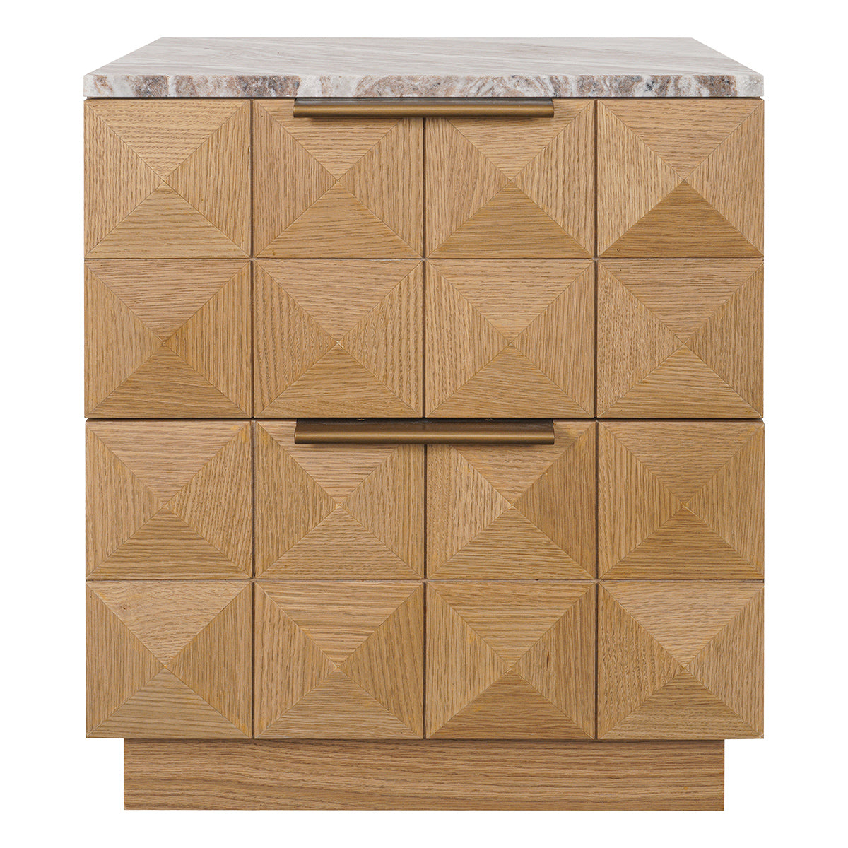 Benedict Natural Oak Bedside Table - River Brown Marble - OUTLET NSW