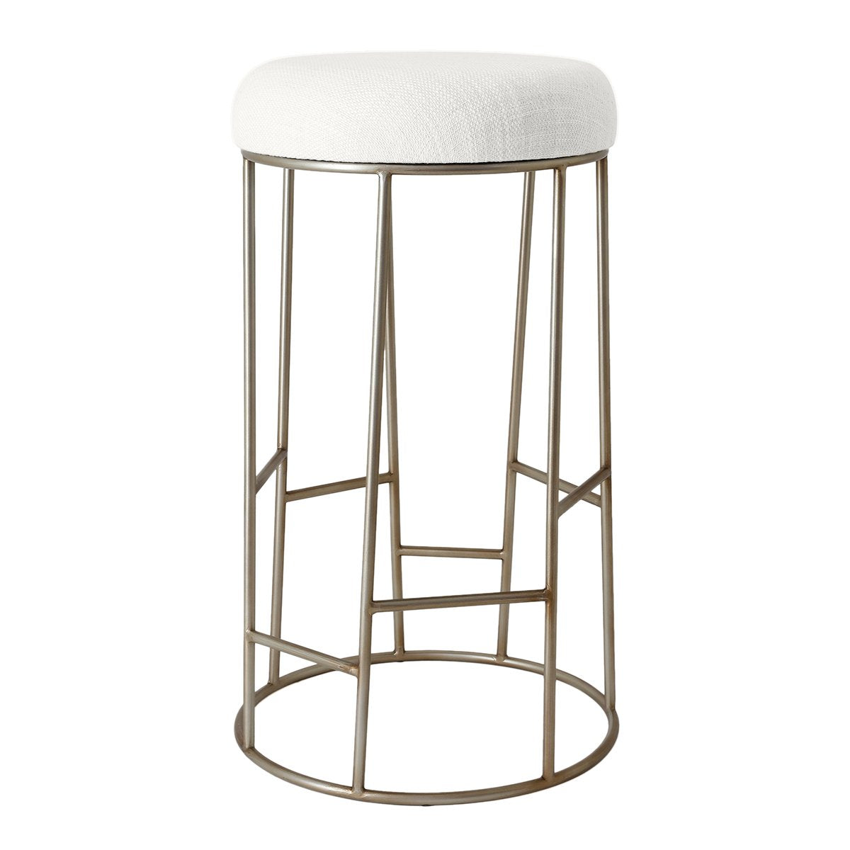 Aiden Gold Steel Bar Stool - Natural Linen – view 2