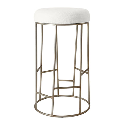 Aiden Gold Steel Bar Stool - Natural Linen – view 2
