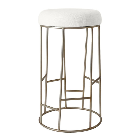 Aiden Gold Steel Bar Stool - Natural Linen