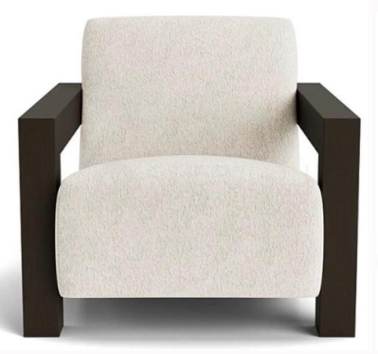 Lindsay Arm Chair - Ivory Chenille - OUTLET NSW