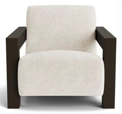Lindsay Arm Chair - Ivory Chenille - OUTLET NSW