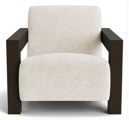 Lindsay Arm Chair - Ivory Chenille - OUTLET NSW