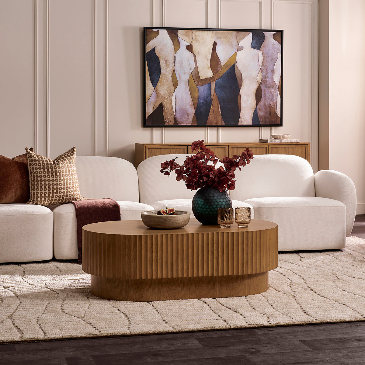 Avery Oval Coffee Table - Natural Oak