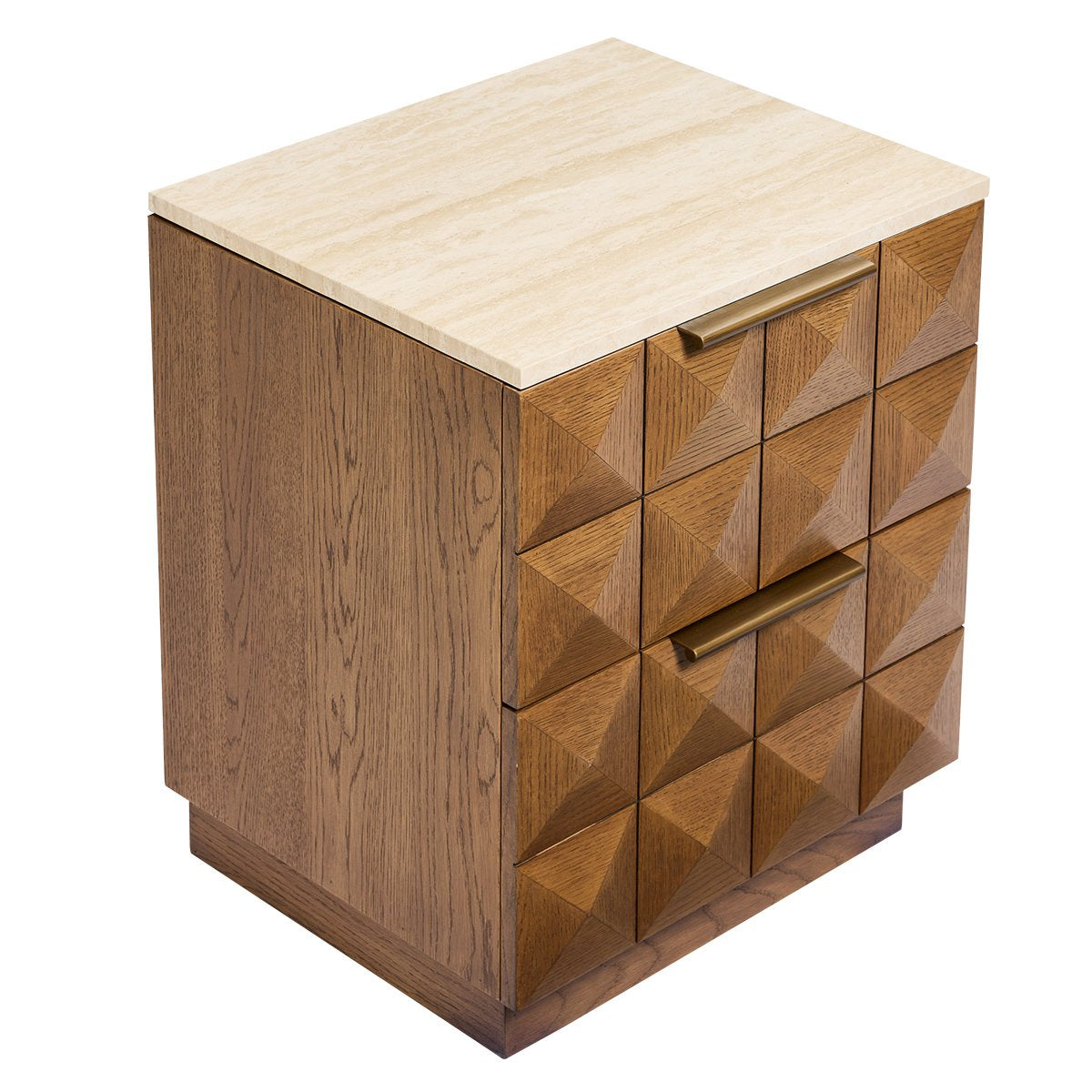 Benedict Walnut Bedside Table - Travertine