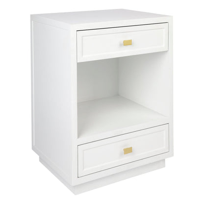 Logan 50x65cm Bedside Table - White