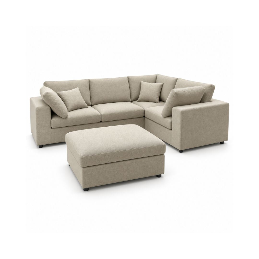 Monroe Modular 4 Seater Sofa with Ottoman Stool - OUTLET NSW