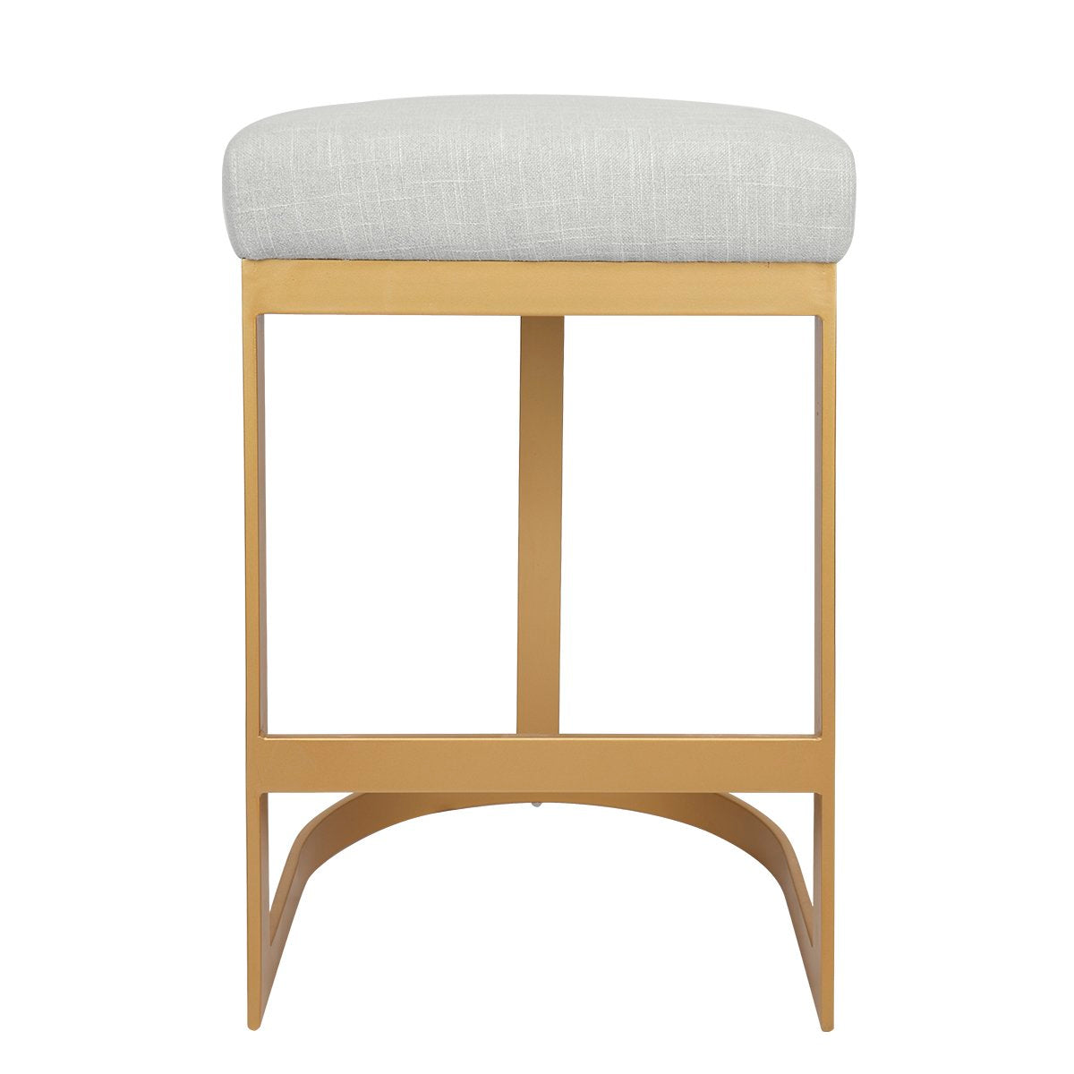 Brooke Brass Kitchen Stool - Natural Linen - OUTLET NSW