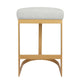 Brooke Brass Kitchen Stool - Natural Linen