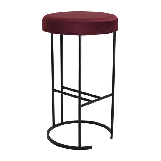 Blackley Black Iron Kitchen Stool - Mulberry Velvet