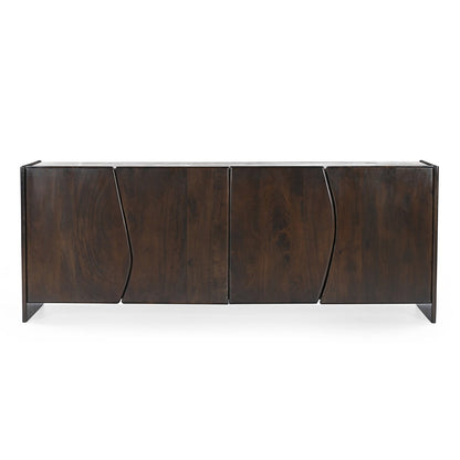 Edwin River Brown Marble Buffet - Dark Walnut