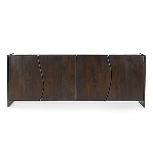 Edwin River Brown Marble Buffet - Dark Walnut