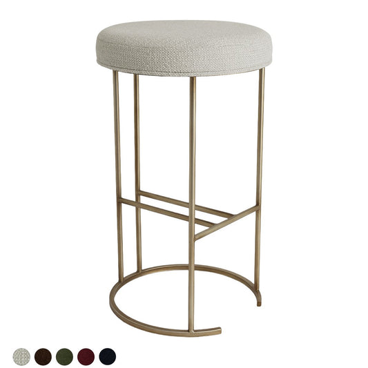 Blackley Gold Iron Kitchen Stool - Speckle Ecru