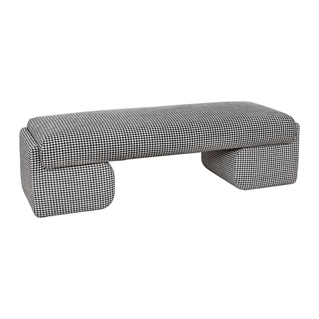 Cairo Bench Ottoman - Houndstooth