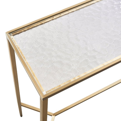 Chloe 110cm Rippled Glass Console Table -  Gold