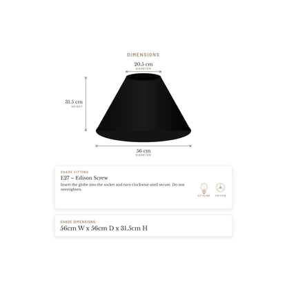 Picasso Table Tapered Shade - Black