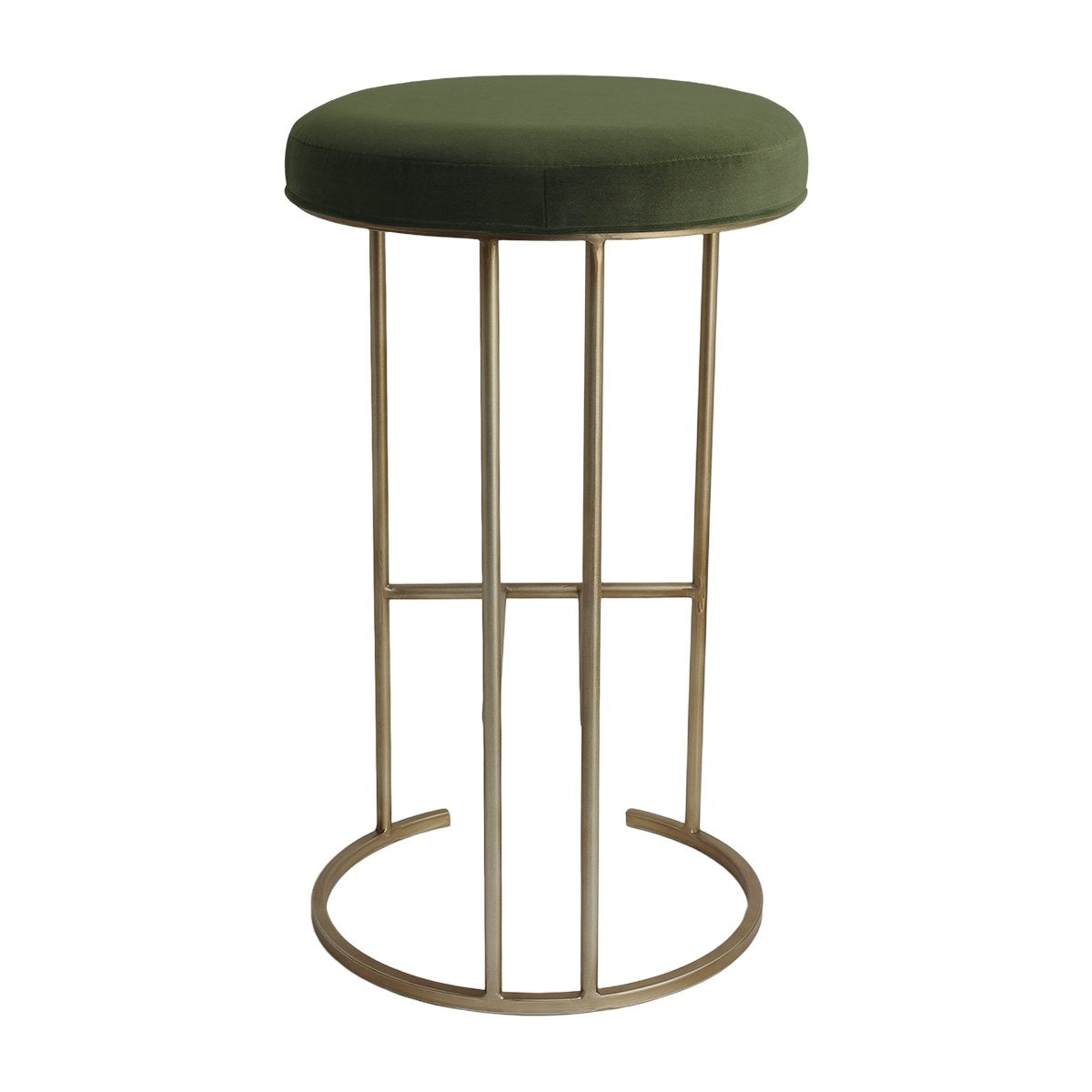 Blackley Gold Iron Kitchen Stool - Moss Velvet
