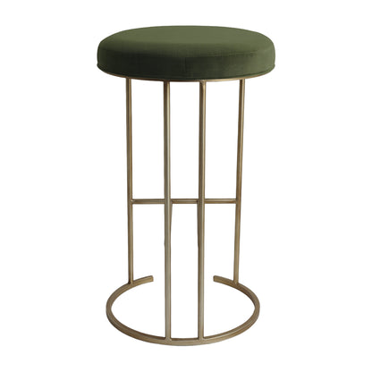 Blackley Gold Iron Kitchen Stool - Moss Velvet