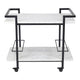 Franklin White Marble Bar Cart - Black