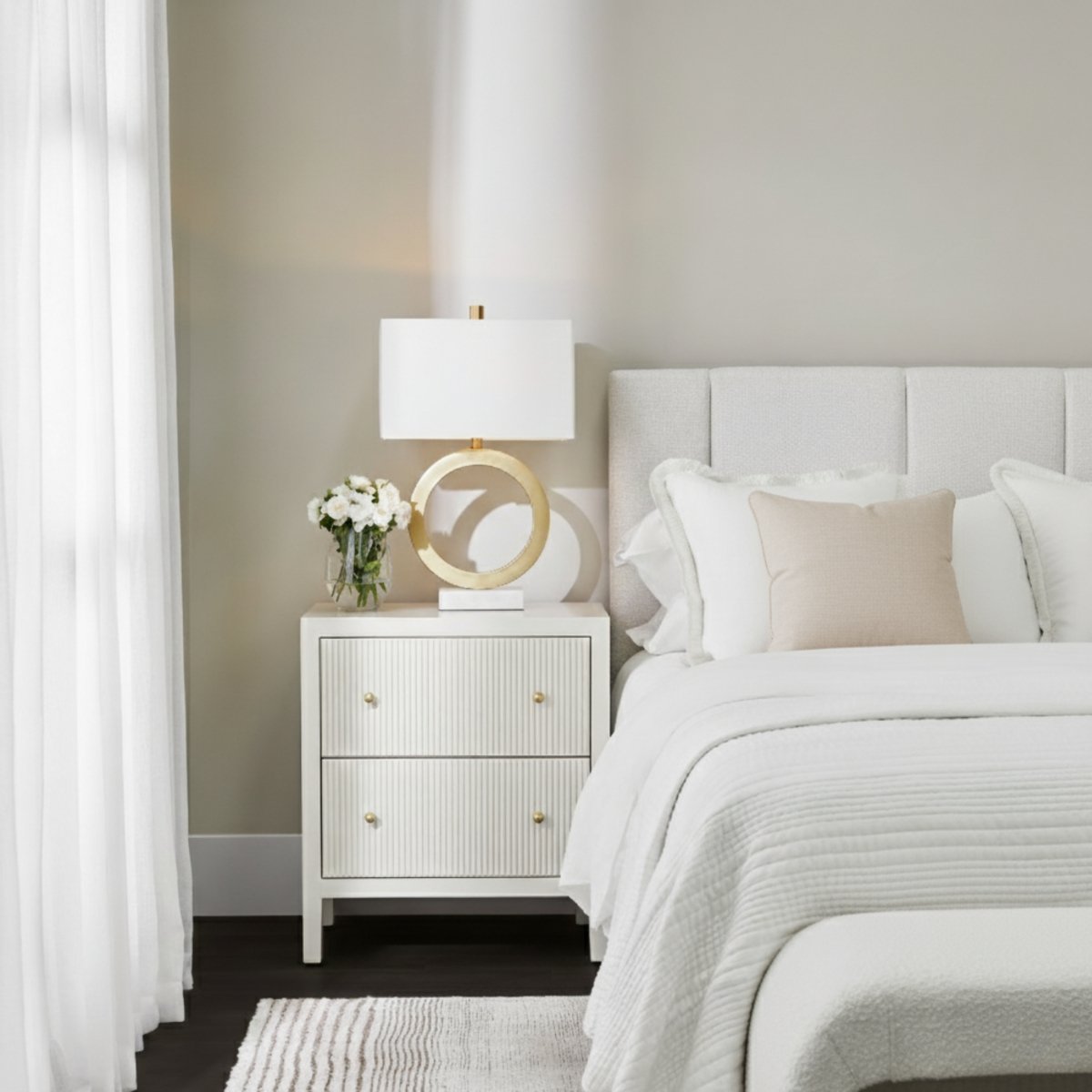 Ariana 67x76cm Bedside Table - Grey